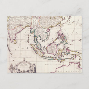 Cartão Postal Map of India & the East Indies