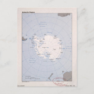 Cartão Postal Map of the Antarctic Region (1982)