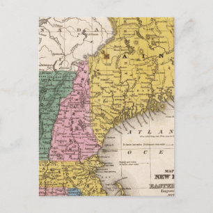 Cartão Postal Map of the New England or Eastern States