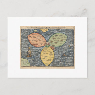 Cartão Postal Mapa 1581 da folha do trevo da estamenha