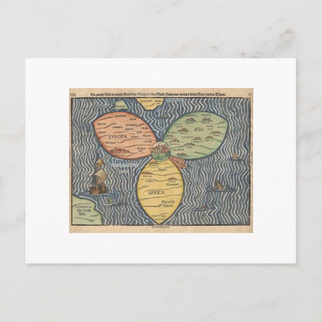 Cartão Postal Mapa 1581 da folha do trevo da estamenha (Frente)