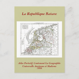 Cartão Postal Mapa 1806 - La Republique Batave