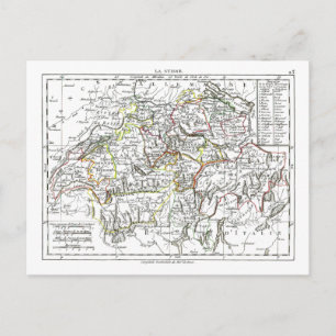 Cartão Postal Mapa 1806 - La Suisse