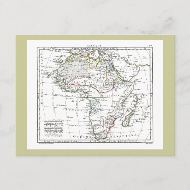 Cartão Postal Mapa 1806 - L'Afrique (Frente)