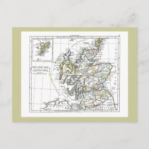 Cartão Postal Mapa 1806 - L'Ecosse