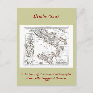 Cartão Postal Mapa 1806 - L'Italie (Sud)