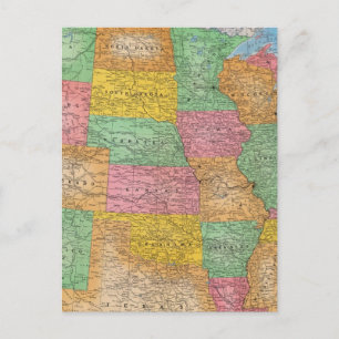 Cartão Postal Mapa 3 dos Estados Unidos