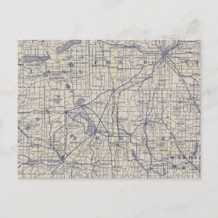Cartão Postal Mapa 4 da Bicicleta de Wisconsin