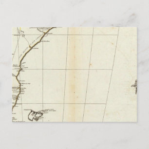 Cartão Postal Mapa Americano com Seção Sul Gravada