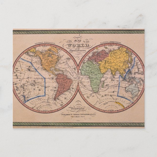 Cartão Postal Mapa Antigo (Frente)