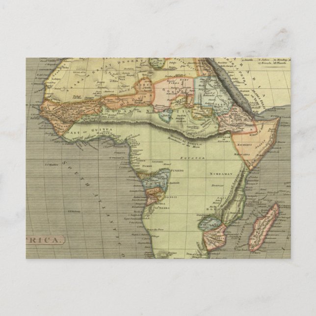 Cartão Postal Mapa antigo antigo inspirado (Frente)