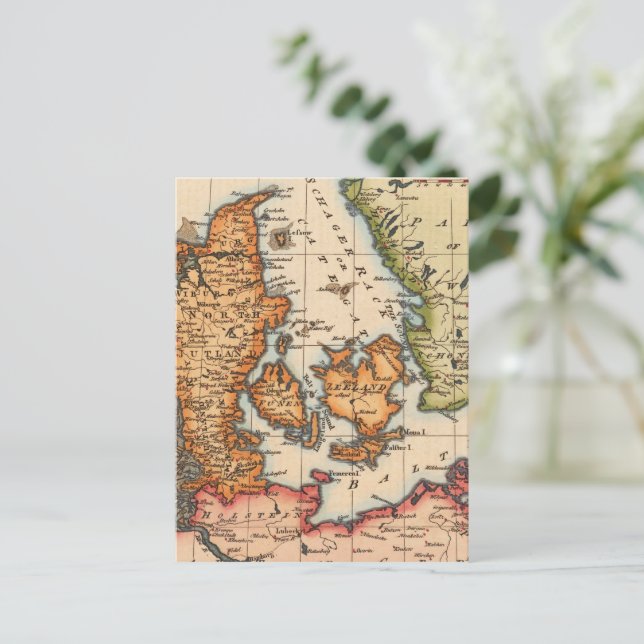 Cartão Postal Mapa antigo antigo inspirado (10) (Em pé/Frente)