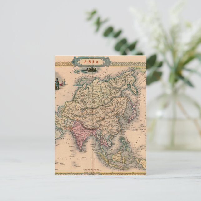 Cartão Postal Mapa antigo antigo inspirado (11) (Em pé/Frente)