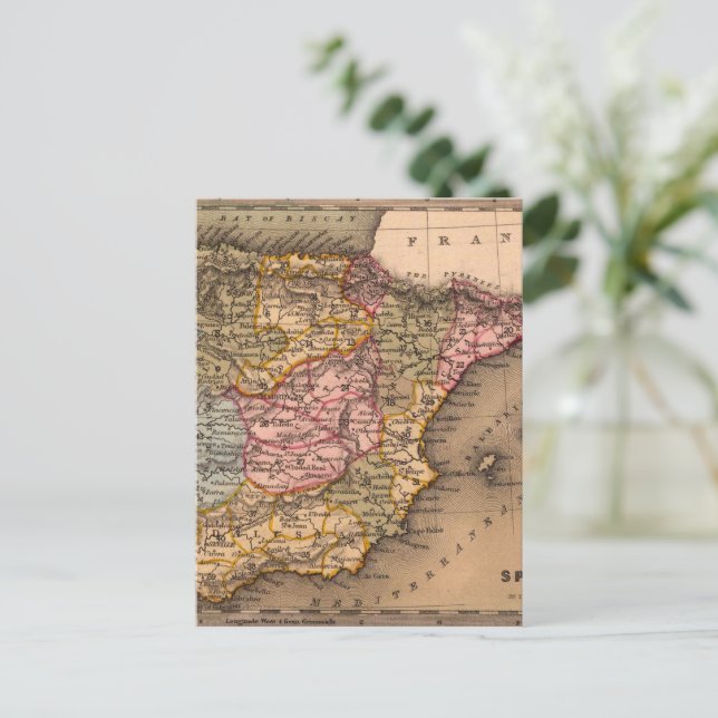Cartão Postal Mapa antigo antigo inspirado (5) (Em pé/Frente)