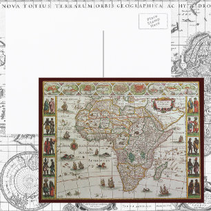 Cartão Postal Mapa antigo da África, c. 1635