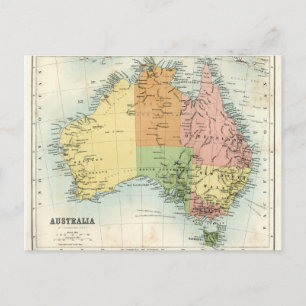 Cartão Postal Mapa antigo da Austrália