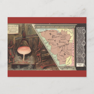 Cartão Postal Mapa Antigo da Bélgica