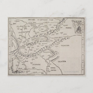 Cartão Postal Mapa antigo da Europa Oriental