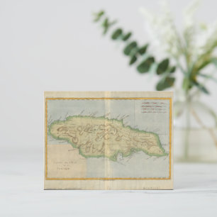 Cartão Postal Mapa Antigo da Jamaica