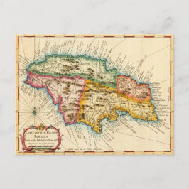 Cartão Postal Mapa antigo da Jamaica 1758