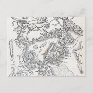 Cartão Postal Mapa antigo de Boston   1775-1776