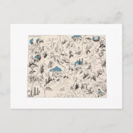 Cartão Postal Mapa Antigo de Fotos Antigas do Wyoming, Gráfico d