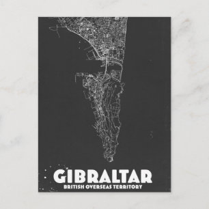 Cartão Postal Mapa Antigo de Gibraltar