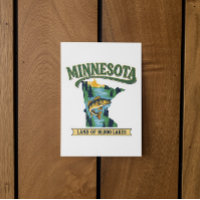 Mapa Antigo de Minnesota Terra dos 10000 Lagos