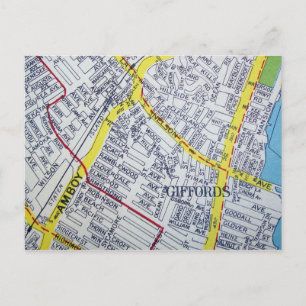 Cartão Postal Mapa Antigo de Staten Island, NY