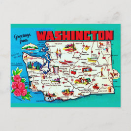 Cartão Postal Mapa Antigo de Washington