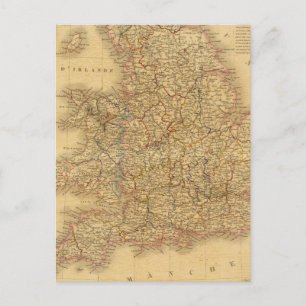 Cartão Postal Mapa antigo do inglês