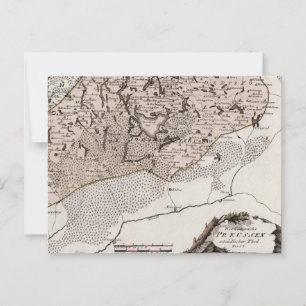 Cartão Postal Mapa Antiquado Prússia/Polônia Masuria Lago Sniard