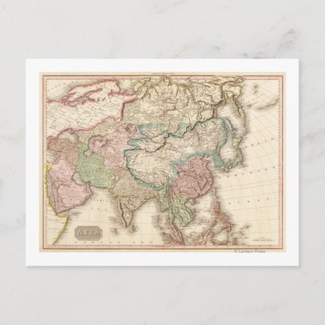 Cartão Postal Mapa ÁsiaPanorâmicaÁsia 12 (Frente)