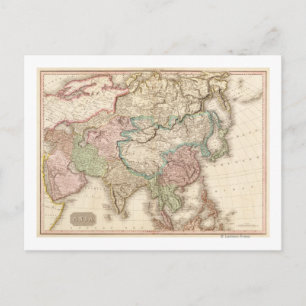 Cartão Postal Mapa ÁsiaPanorâmicaÁsia 12
