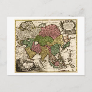 Cartão Postal Mapa AsiáticoPanorâmicoÁsia 5