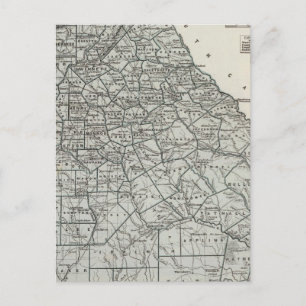 Cartão Postal Mapa Atlas da Geórgia