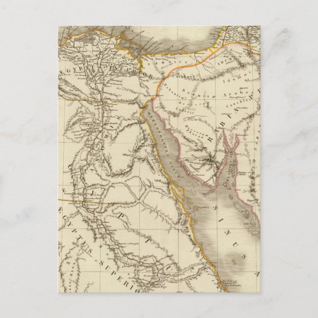 Cartão Postal mapa atlas do Oriente Médio (Frente)