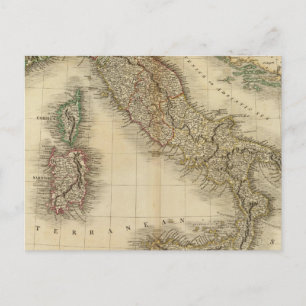 Cartão Postal Mapa Atlas Itália