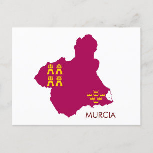 Cartão Postal mapa/bandeira de Múrcia