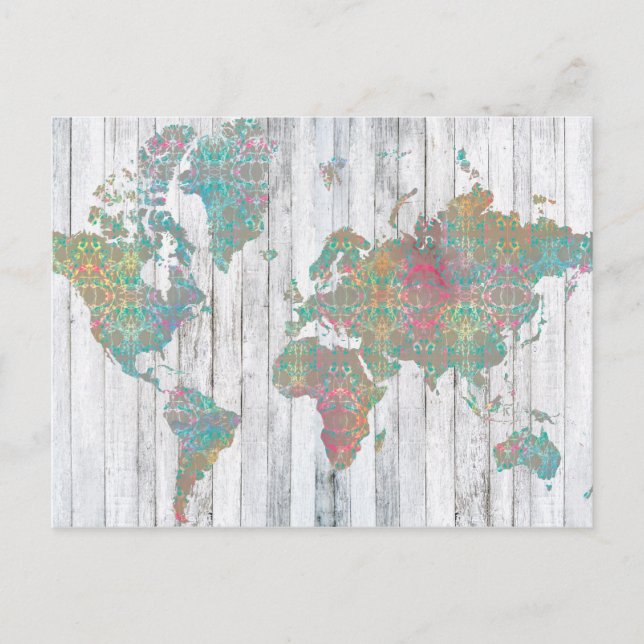 Cartão Postal Mapa Boho II (Frente)