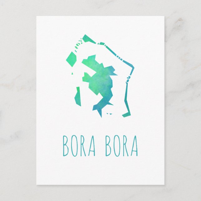 Cartão Postal Mapa Bora Bora (Frente)