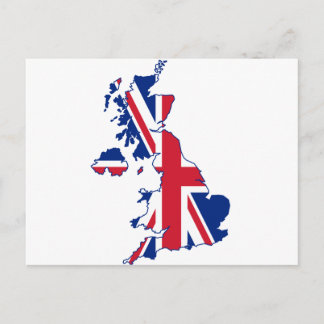 Cartão Postal Mapa BRITÂNICO da bandeira