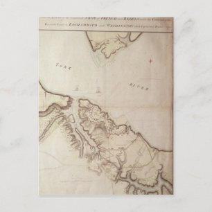 Cartão Postal Mapa britânico do cerco de Yorktown, 1781