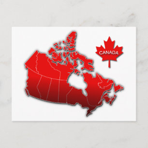 CARTÃO POSTAL MAPA CANADÁ
