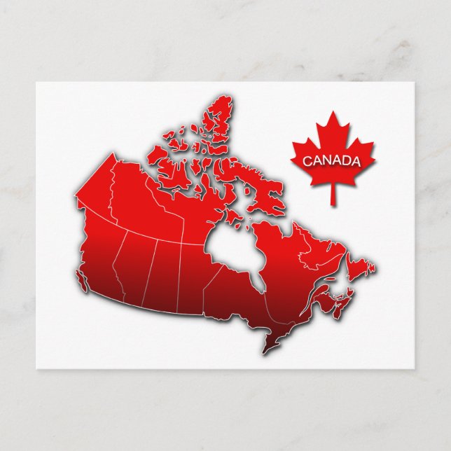 CARTÃO POSTAL MAPA CANADÁ (Frente)