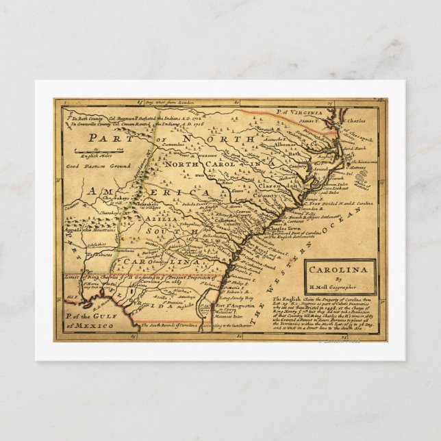 Cartão Postal Mapa CarolinaPanorâmico (Frente)