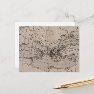 Cartão Postal Mapa, Cartografia, Geografia, Mar Mediterrâneo