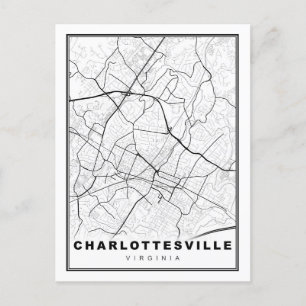 Cartão Postal Mapa Charlottesville