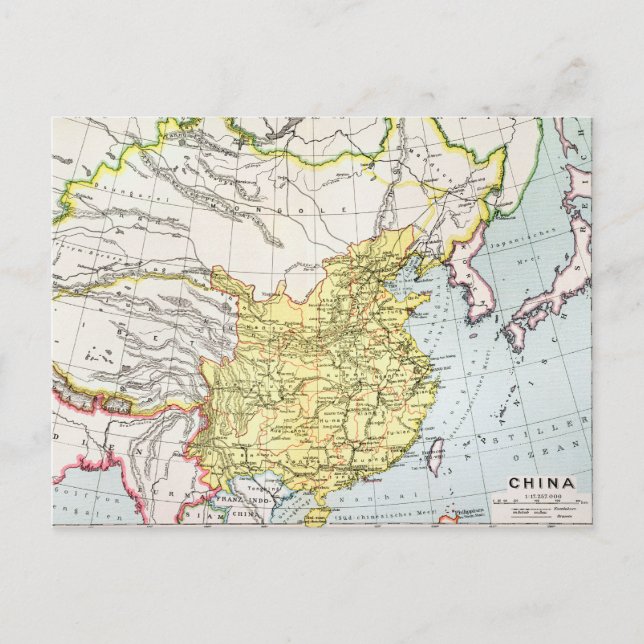 CARTÃO POSTAL MAPA: CHINA, 1910 (Frente)