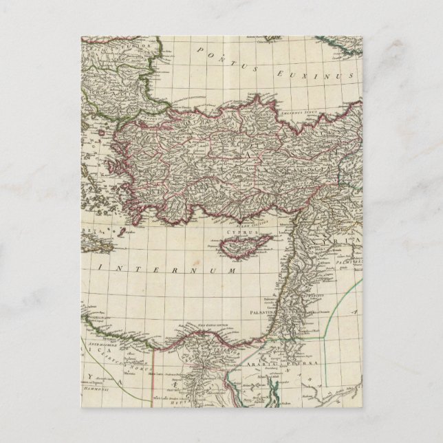 Cartão Postal Mapa clássico de Roma (Frente)